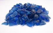 Dark Blue smooth sea glass. decorative glass