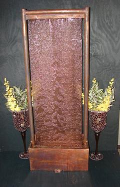 Copper Screen Floor Fountain | Cascading wall of water fountain