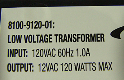 What the output for a low voltage transformer looks like